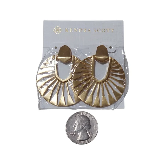 Kendra Scott‎ Gold Geometric Earrings - Picture 4 of 5